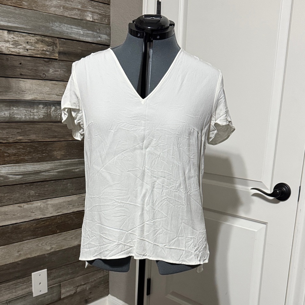 Boss White V-Neck Short Sleeve Top